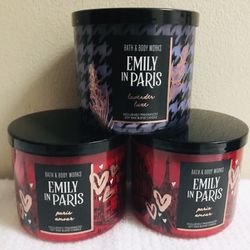 Limited Edition! BATH & BODY WORKS✨Netflix🗼💕👠🎀 EMILY in PARIS 🎀👠💕3-wick candle $15 each or 2 for$28!  