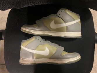 Nike midtops green and cream