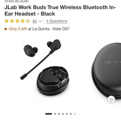 JLab Work Buds True Wireless Bluetooth In-Ear Headset - Black