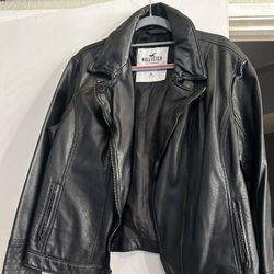 Hollister Leather Jacket Size Xl Used