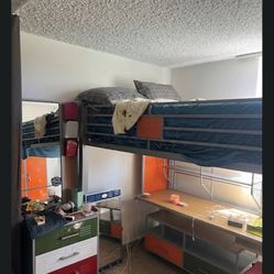 PB Teen Locker Full Size Loft Bedroom Set