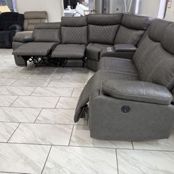 Grey recliner modular sectional (NEW IN BOX)