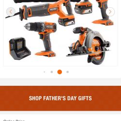 RIDGID 18V Cordless 5-Tool Combo Kit with (2) 4.0 Ah Batteries, Charger, Tool Bag, and Accessories