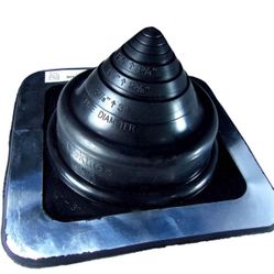 1/4" 3" Square Black Epdm Flexible Pipe Flashing Roof Jack Pipe Boot Flashing