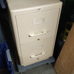 Vintage Cole Steel Full Size File Cabinet 2 Drawer Imperial Model No.3202 Good Condition