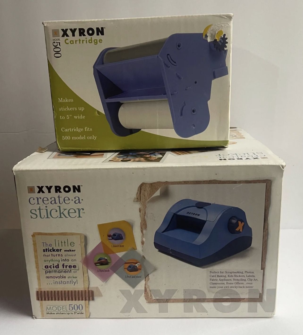 Xyron Create-a-Sticker Model 500 Machine with New Permanent Adhesive Cartridges