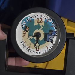 Genuine Disney "Its Always Time For Environmentality" Rotating Desk Clock