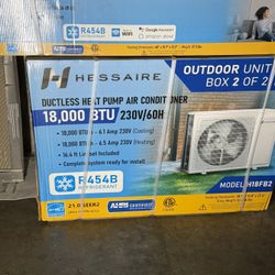 Brand New - 18000 BTU - WiFi - 1.5 Ton Ductless Mini Split Air Conditioner Heat pump.
