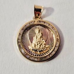 For Wedding 10K Solid Gold Pendant 