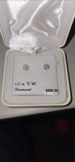 10K Yellow Gold EARRING 1/2ct. T.W. DIAMOND