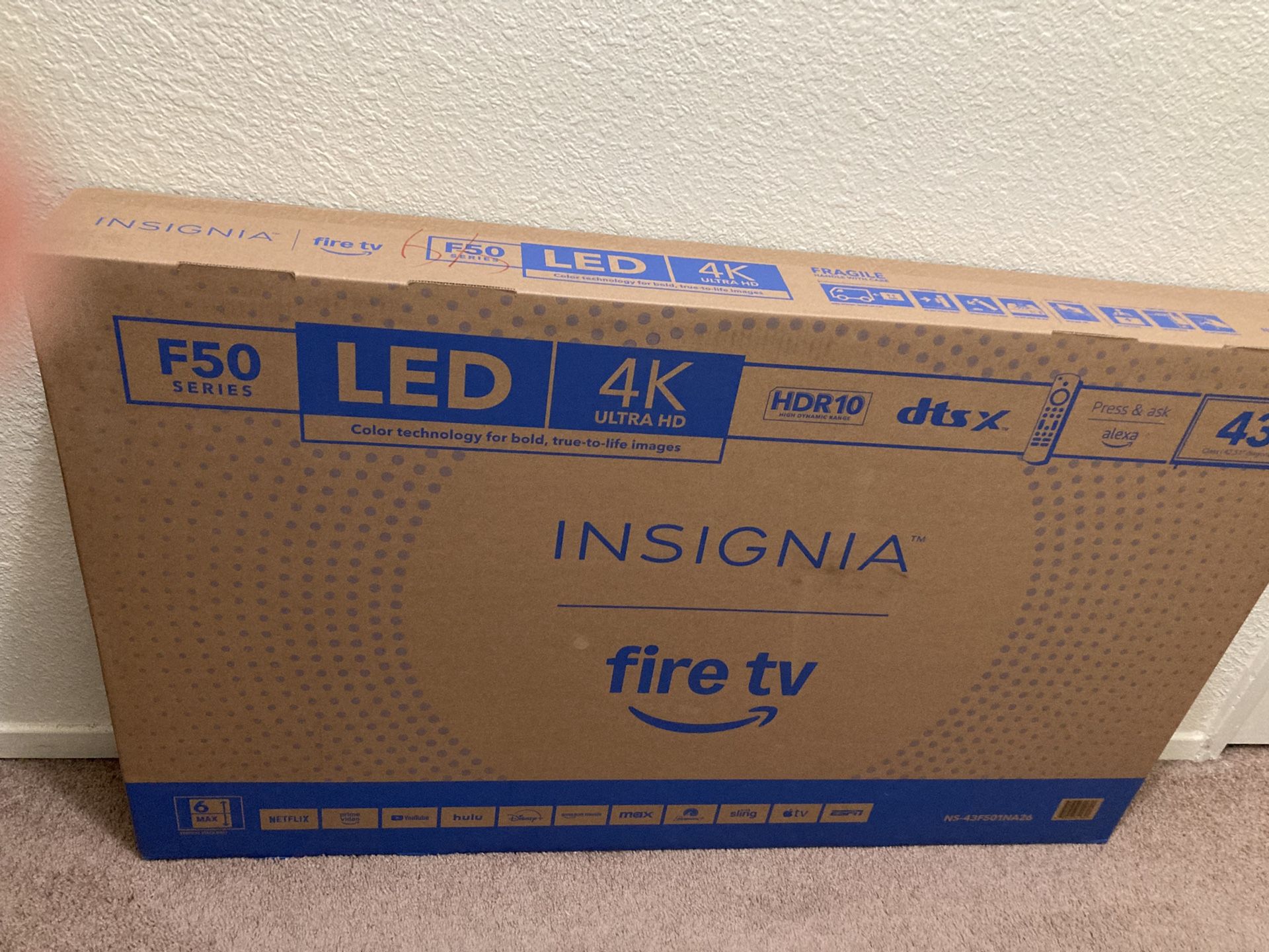 Insignia 43 Inch TV - New