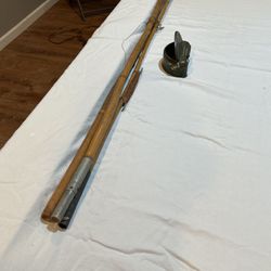 Vintage 15 Foot Bamboo Fly Fishing Pole And Fly Box