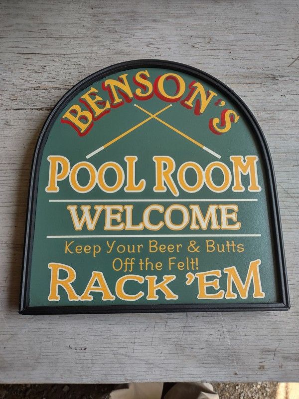 Billiard Balls, Pool Cues, Chalk, Felt Brushes, Hanging Rack
