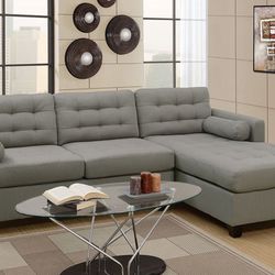 ‼️ SALE. ‼️. Grey Polyfiber 2 PC Sectional Sofa 
