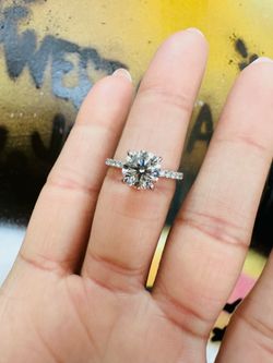 14k White Gold LAB Diamond Engagement Ring