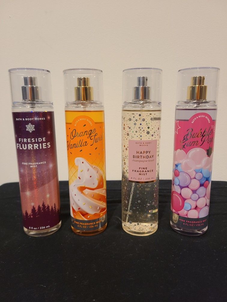 4 Bath & Bodyworks Fine Fragrance Mists