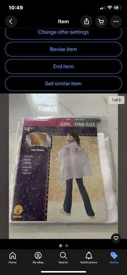 GIRLS ONE SIZE Costume Fits Most Mask & Cape