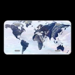 License Plate Novelty Car Front Map Of The World Earth Continents