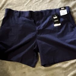 Lee Women’s Utility Short Navy Plus Size 22 Cotton Spandex Ultra Soft Waistband