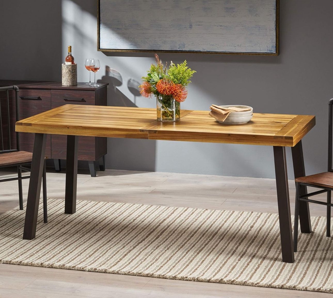 Christopher Knight Home Della Acacia Wood Dining Table, Natural - Main Image