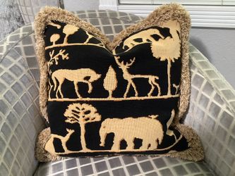 Black and Gold Animal Pillow