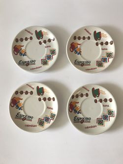 Vintage Cooks Club “Coffee Time” Ceramic Expresso Saucers
