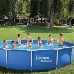 Summer Waves 15ftX33in Round Active Frame Above Ground Pool Set W/ Pump&Filter