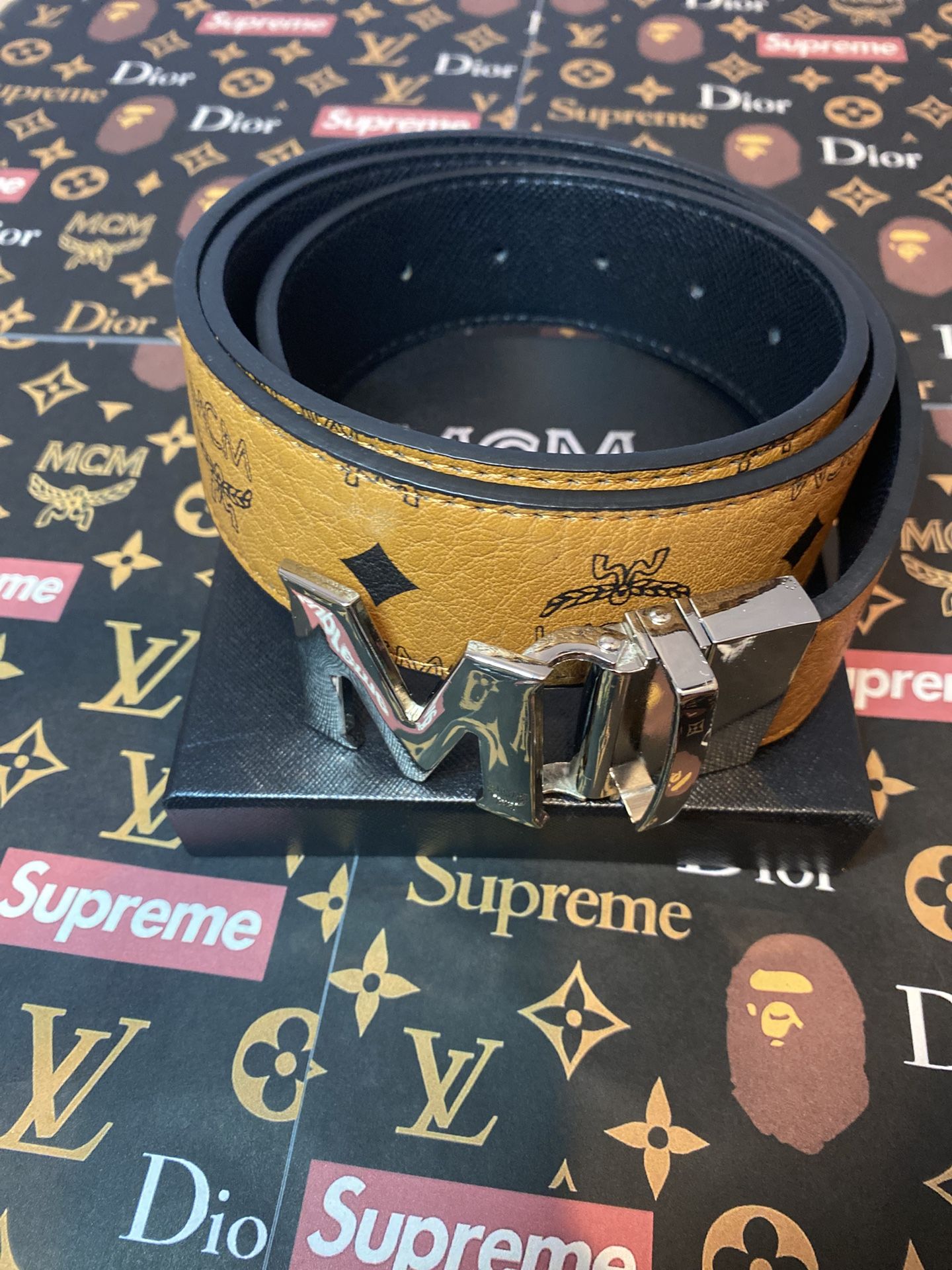 Silver MCM Belt