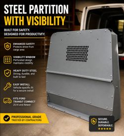 Transit Connect Steel Bulkhead Partition w/ Window (2014+)