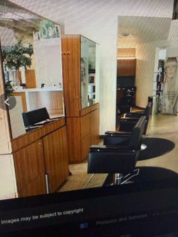 Hair station with 2 side cabinet can remove out