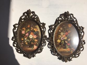 Vintage Floral Framed Pictures