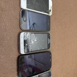 Apple Android Cell Phone Lot Of 5 for Parts Only 