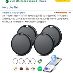 Air Tracker Tags-4 Pack Seektags [2026 Dual-System] for Apple & Android