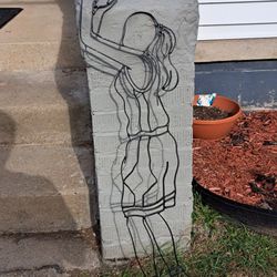 42" Metal Women's Basketball Wall Hanging Sculpture.
