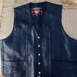 Vintage Harley Davidson Leather Vest Size 3 XL