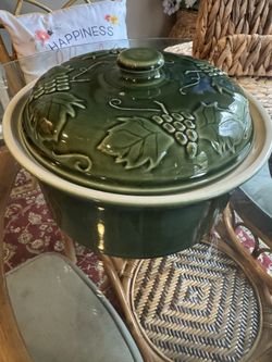 Vintage Y2K Williams Sonoma “Grapevine” Green Stoneware Baking Set – Made in Portugal