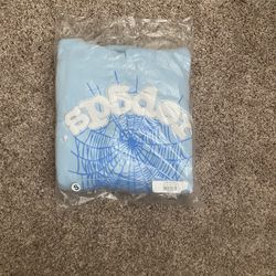 Sp5der hoodie light blue brand new