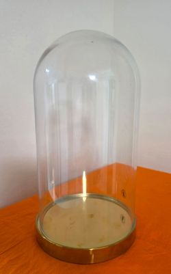 Glass Dome with Gold Base, 11".