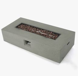 15" H x 56" W Concrete Propane Outdoor Gas Fire Pit Table