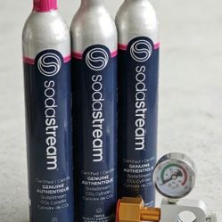 SodaStream Pink Quick Connect Bundle - 3 Tanks + Refill Adapter