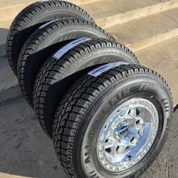 17" KMC TORX rims Km553 w- 33" Americus A/T tires 