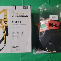 Guardian Fall Protection 37005 Full Body Harness  Black/Yellow Size M-L Series 1