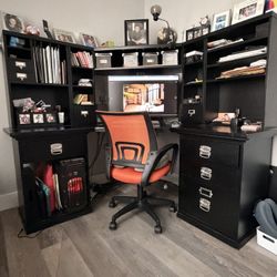 Bedford Pottery Barn Desk Set - Hutch And Bookcase