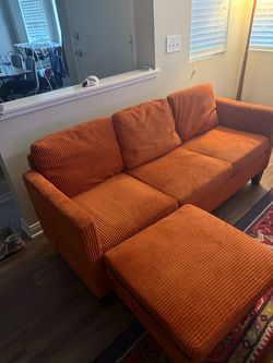 Sofa with ottoman- used only 2 month