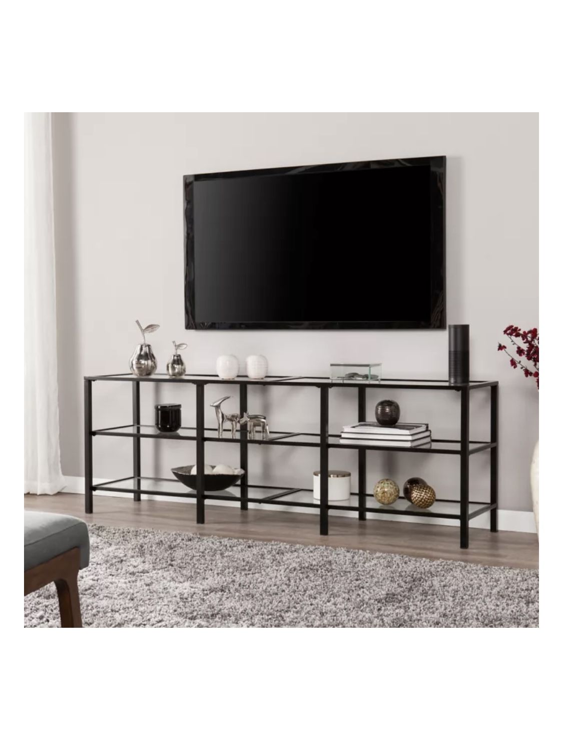 TV Stand/Decorative Shelves in Black