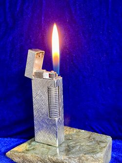 Vintage Silver Rollagas Dunhill Lighter Mint Condition Works 1 Year Warranty