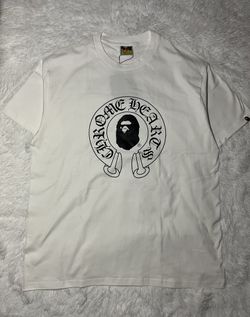 White chrome heart Bape T shirt 