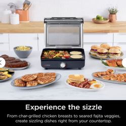 New Ninja Sizzle Smokeless Indoor Grill, Griddle, Never Used, Only For Photos / Parrilla Nueva