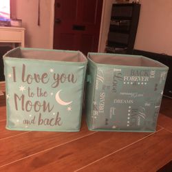 Collapsible storage bins set of two