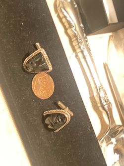 Vintage taxco 900 silver tribal face cufflinks